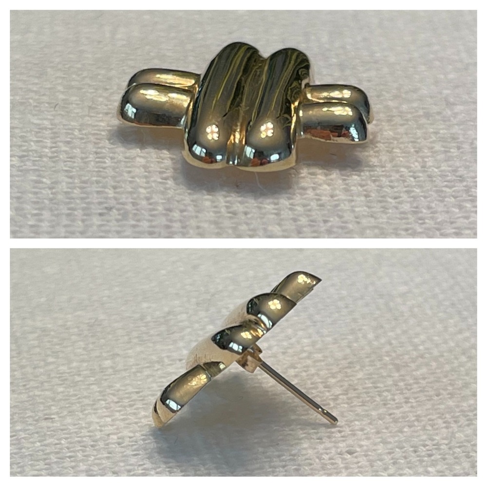 14 Karat Solid Gold "X" Post Earrings - image 6